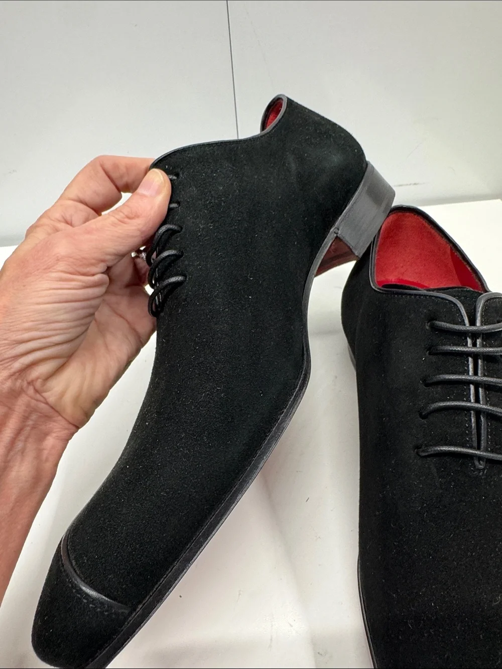 Caporicci Black calfskin Suede Derby Shoes 9.5 (so soft, like butter)